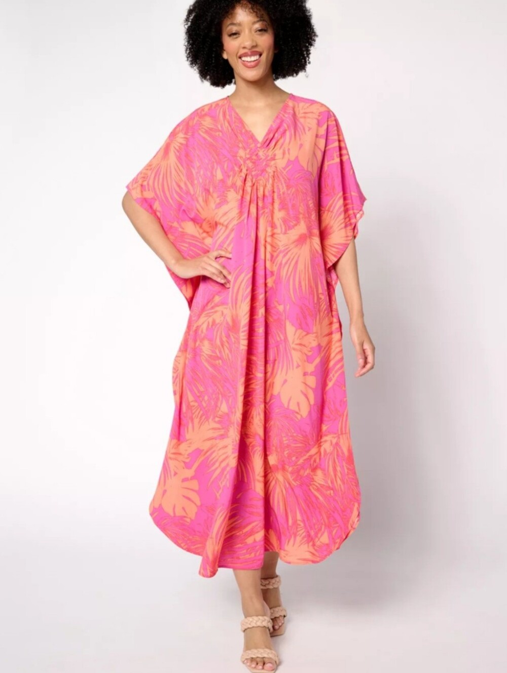 Brandis Dress Out Loud Cheat the Heat Caftan Pullover Coverup Maxi Womens MP